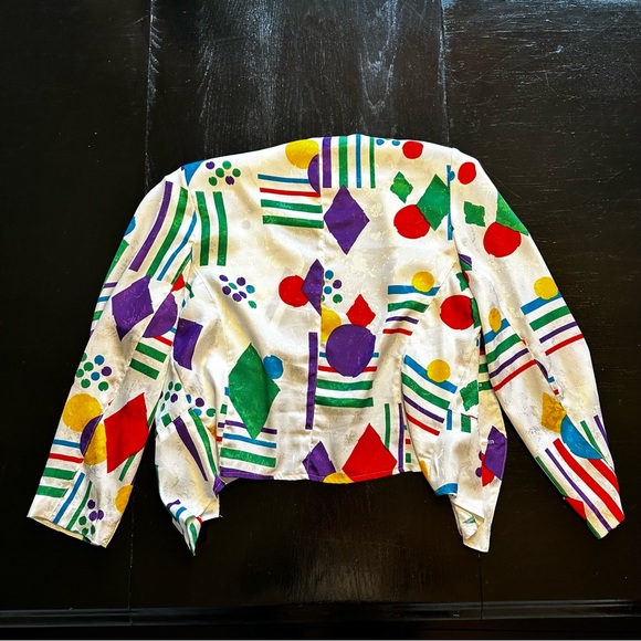 Vintage 60s SET ADKMO Geometric White Shapes Colorful Clown Hosuewife Abstract - Picture 9 of 13